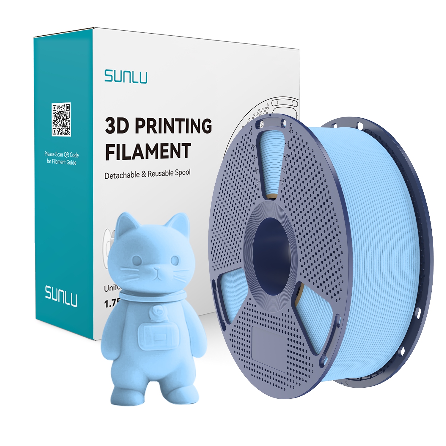 Filament SUNLU PLA Niebieski Matowy (BLUE MATTE)