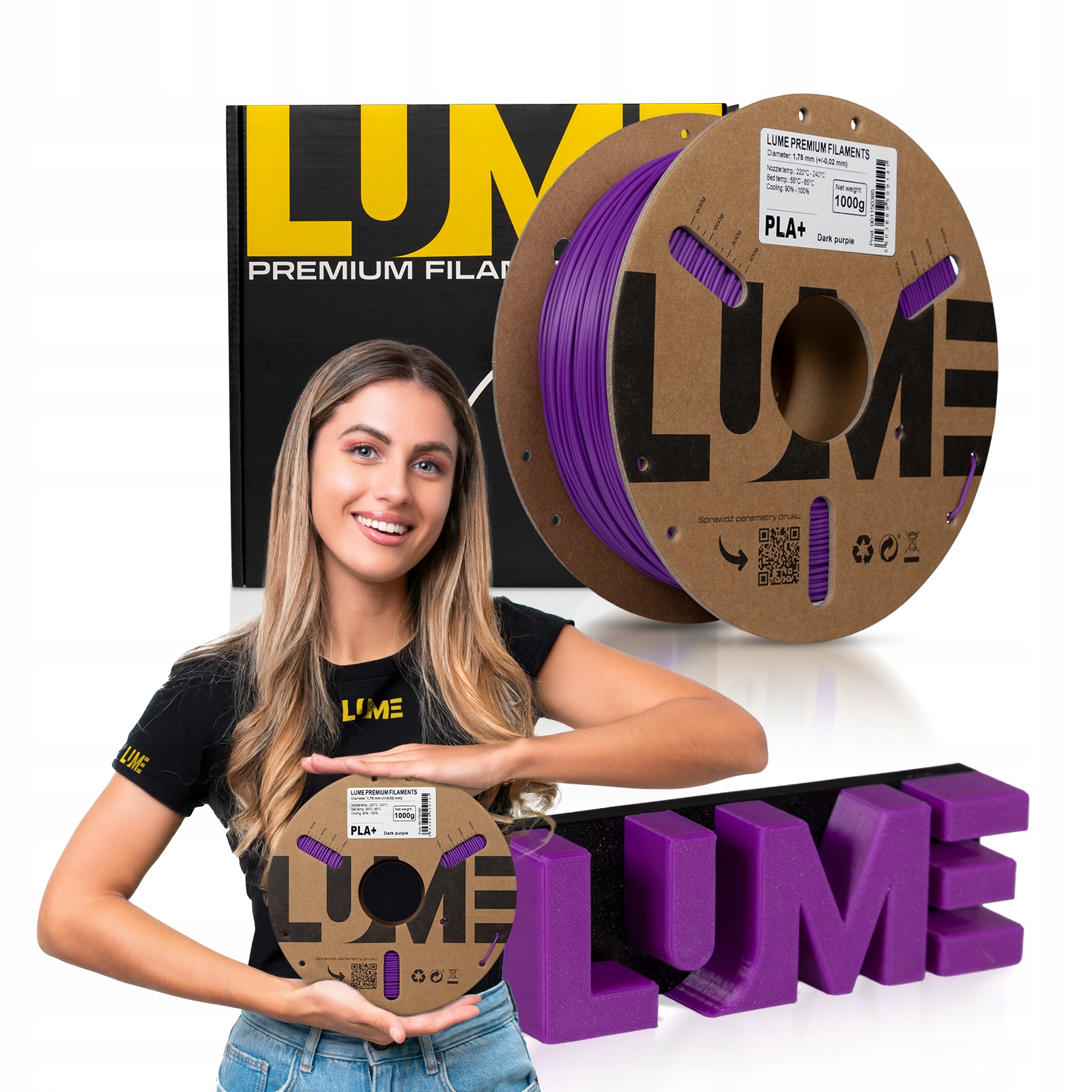 Filament LUME PLA Plus Fioletowy (PURPLE)