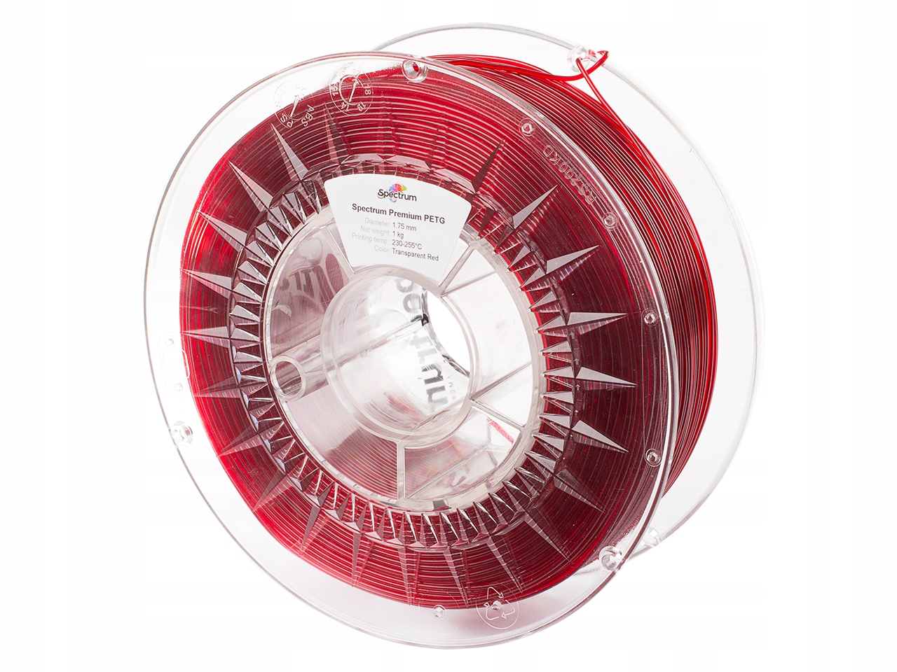 Filament Spectrum PETG Czerwony Przezroczysty (RED TRANSPARENT)