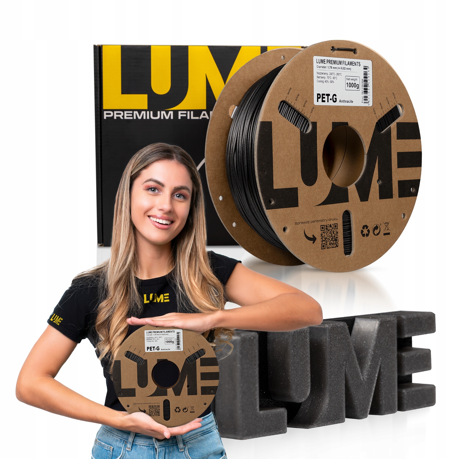 Filament LUME PETG Szary (GRAY)
