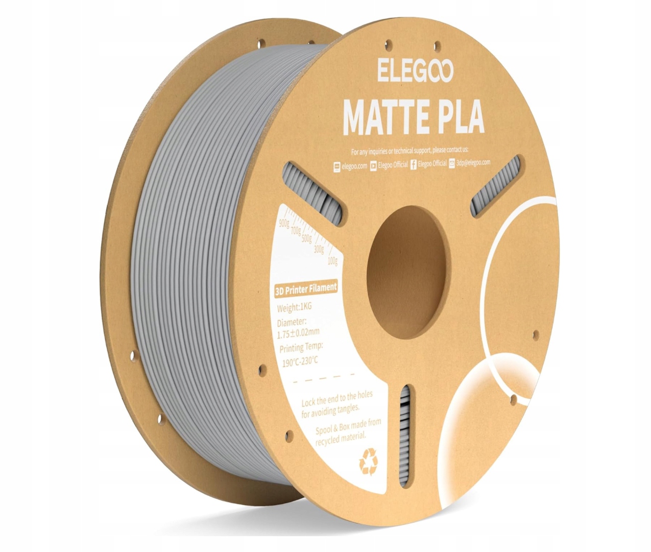 Filament null PLA Szary Matowy (GRAY MATTE)