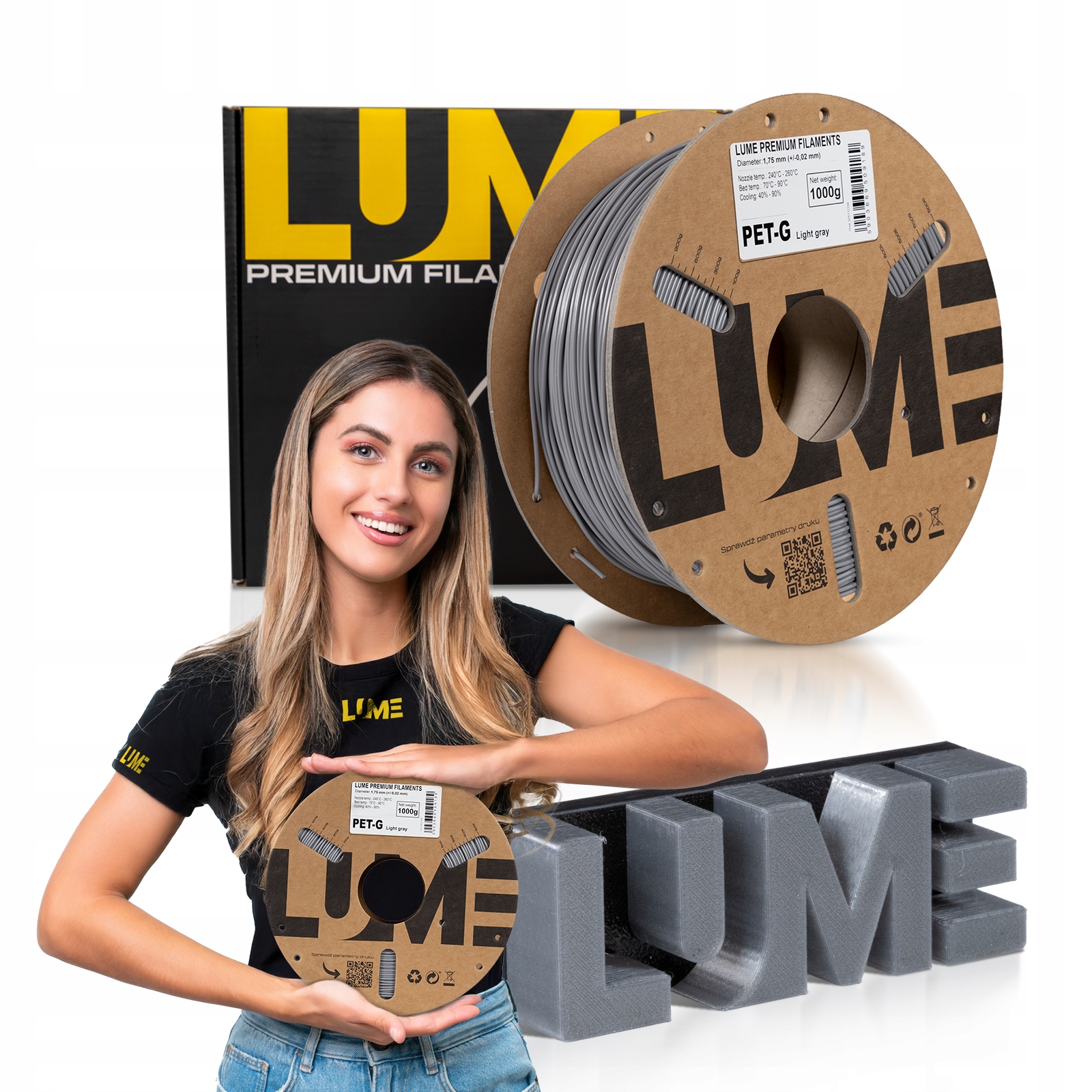 Filament LUME PETG Srebrny (SILVER)