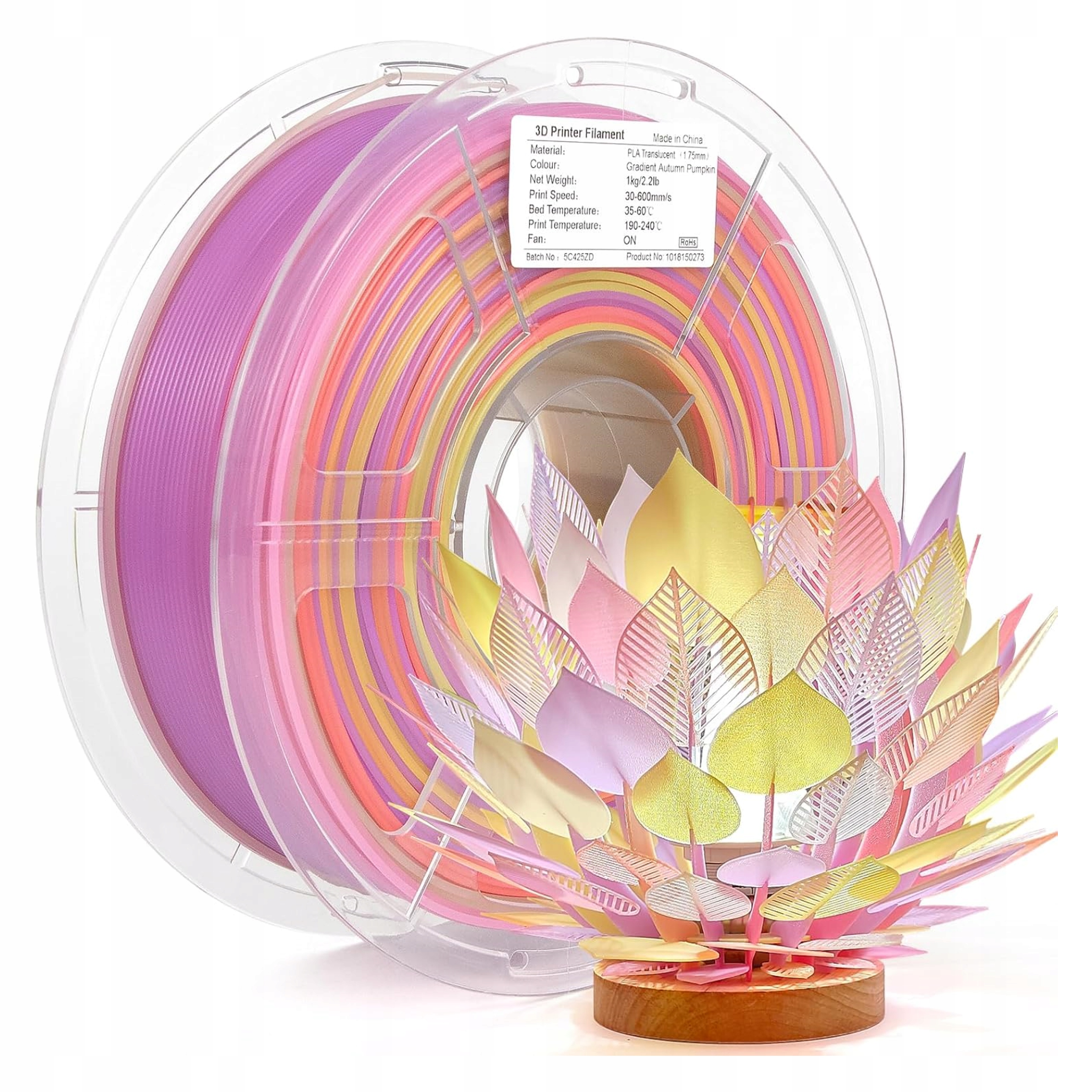 Filament null PLA High-Speed  Tęczowy Przezroczysty (RAINBOW TRANSPARENT)