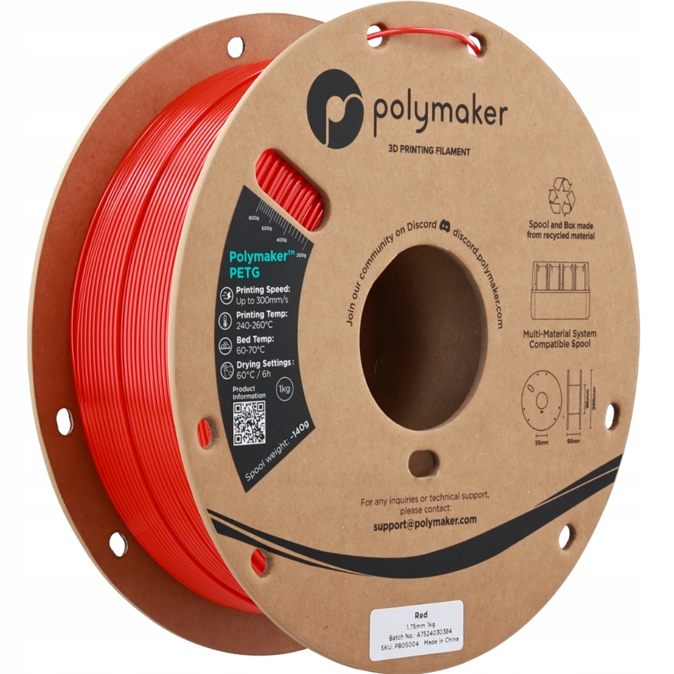 Filament Polymaker PETG Czerwony (RED)