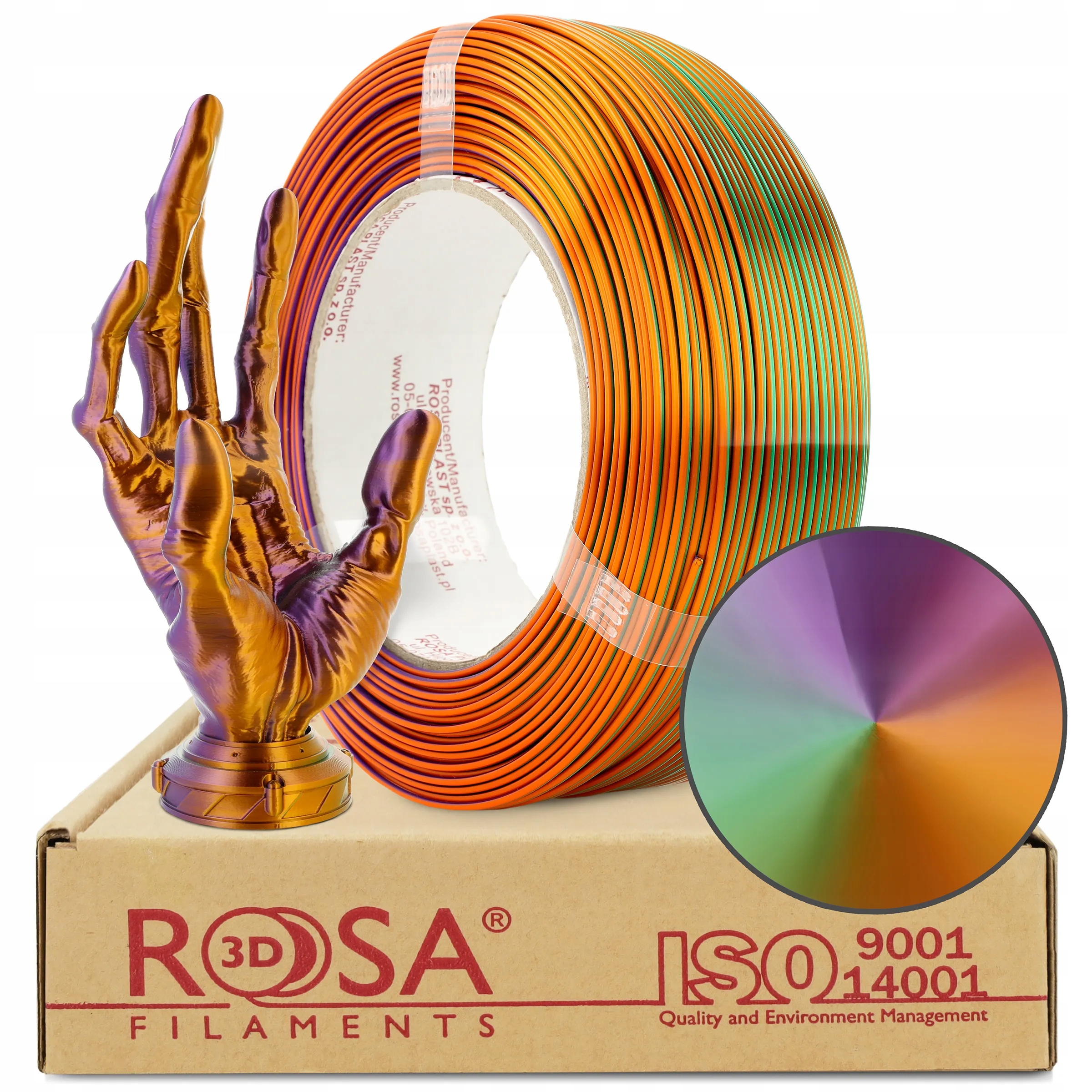 Filament ROSA 3D PLA  Tęczowy Jedwabny (RAINBOW SILK)