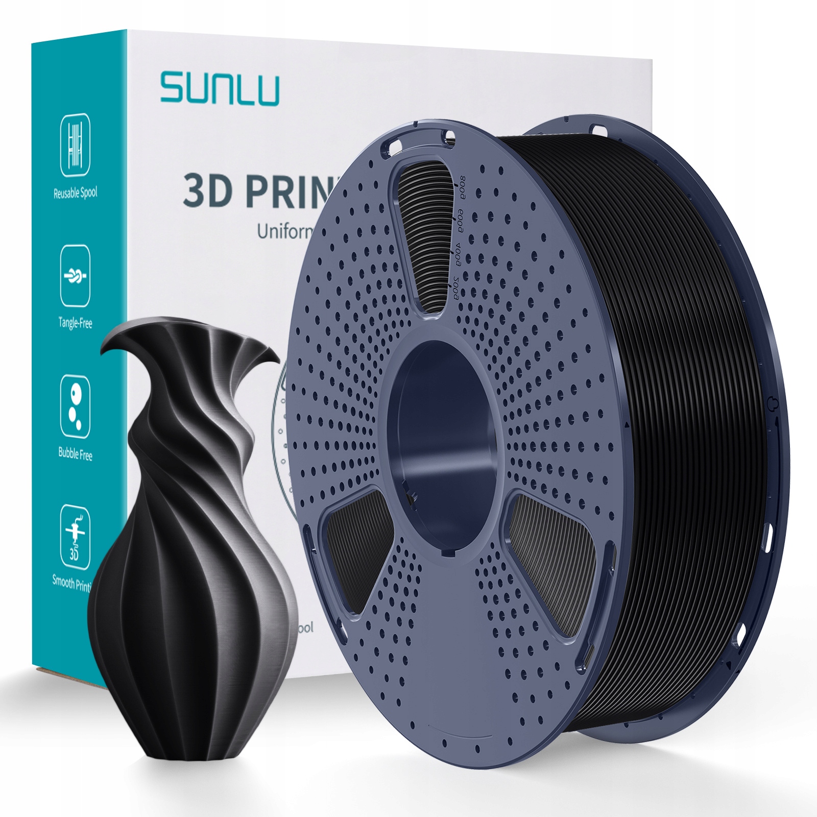Filament SUNLU PLA Czarny (BLACK)
