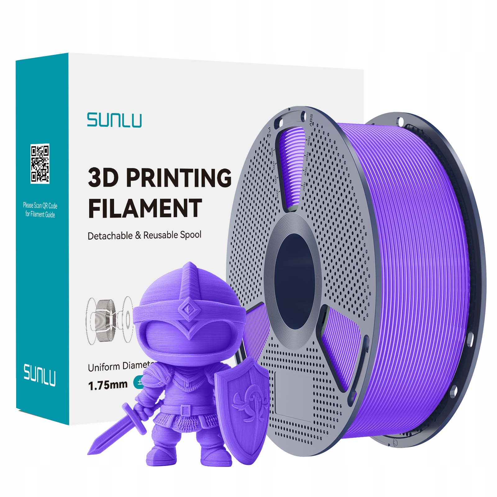 Filament SUNLU PLA Plus Fioletowy (PURPLE)
