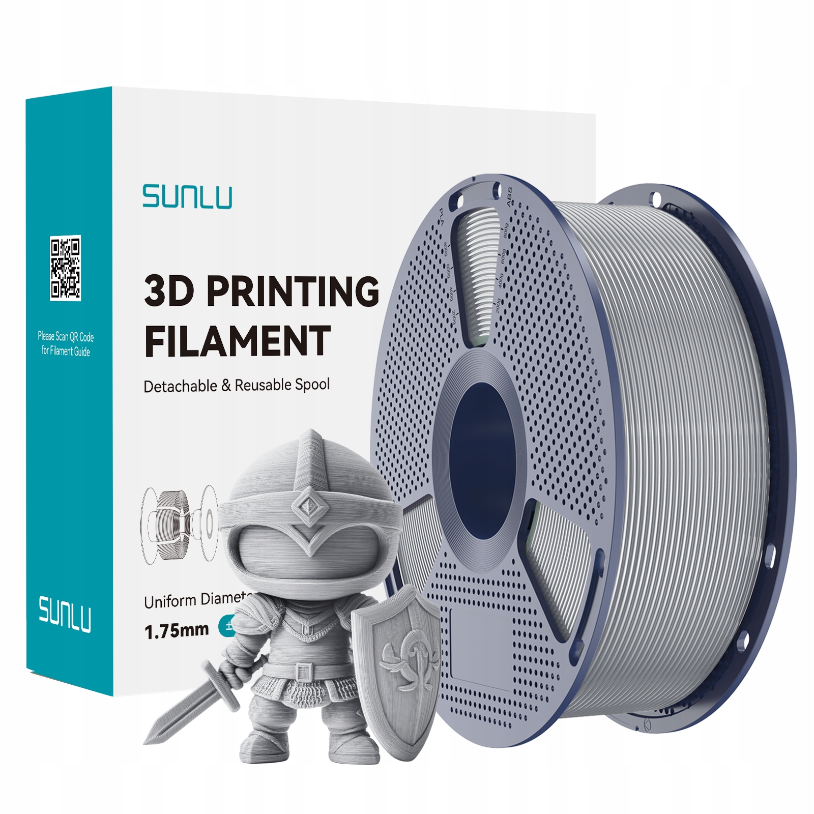 Filament SUNLU PLA Srebrny (SILVER)