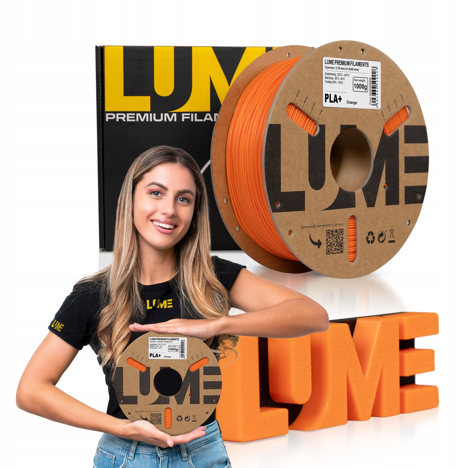Filament LUME PLA Plus Pomarańczowy (ORANGE)
