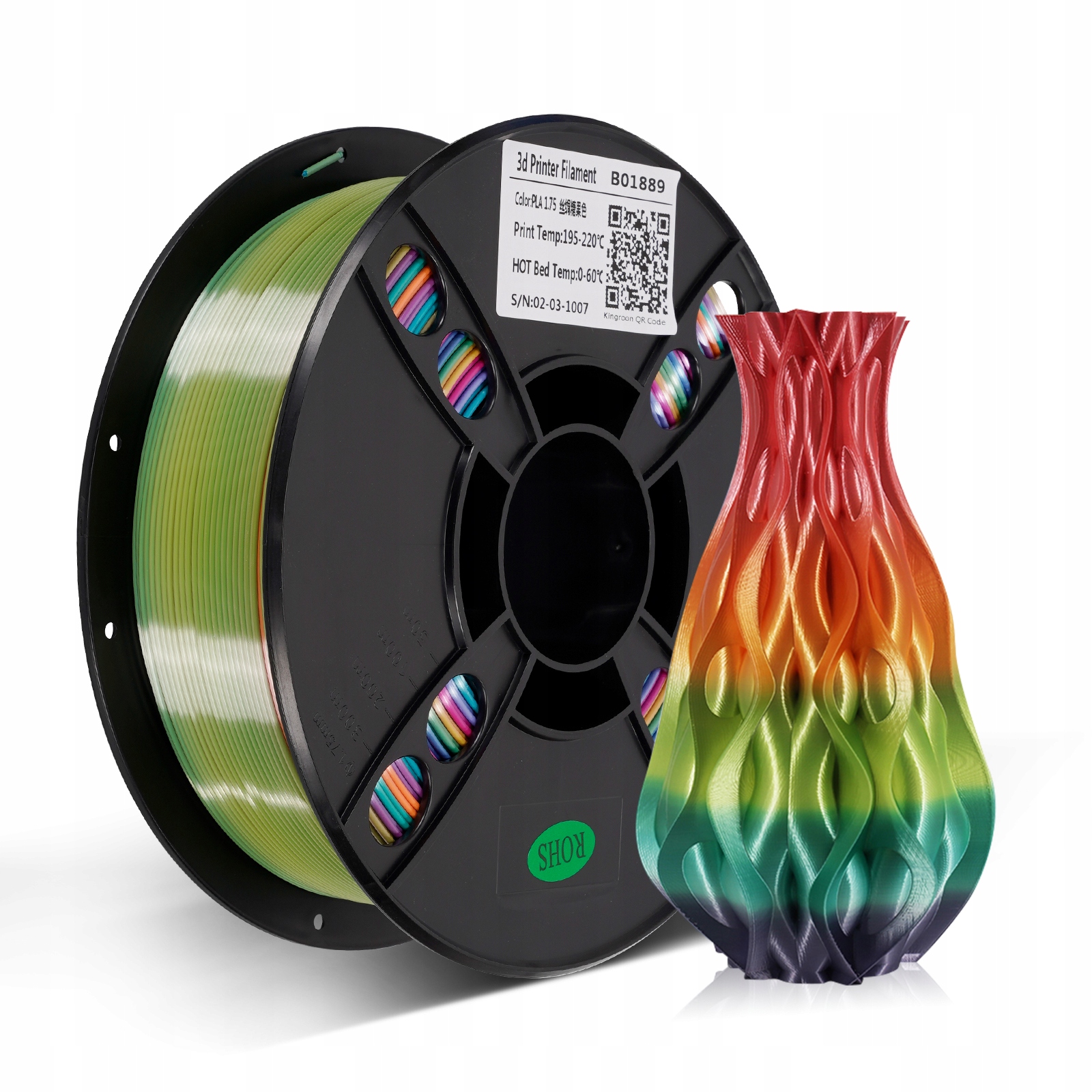 Filament null PLA  Tęczowy Jedwabny (RAINBOW SILK)