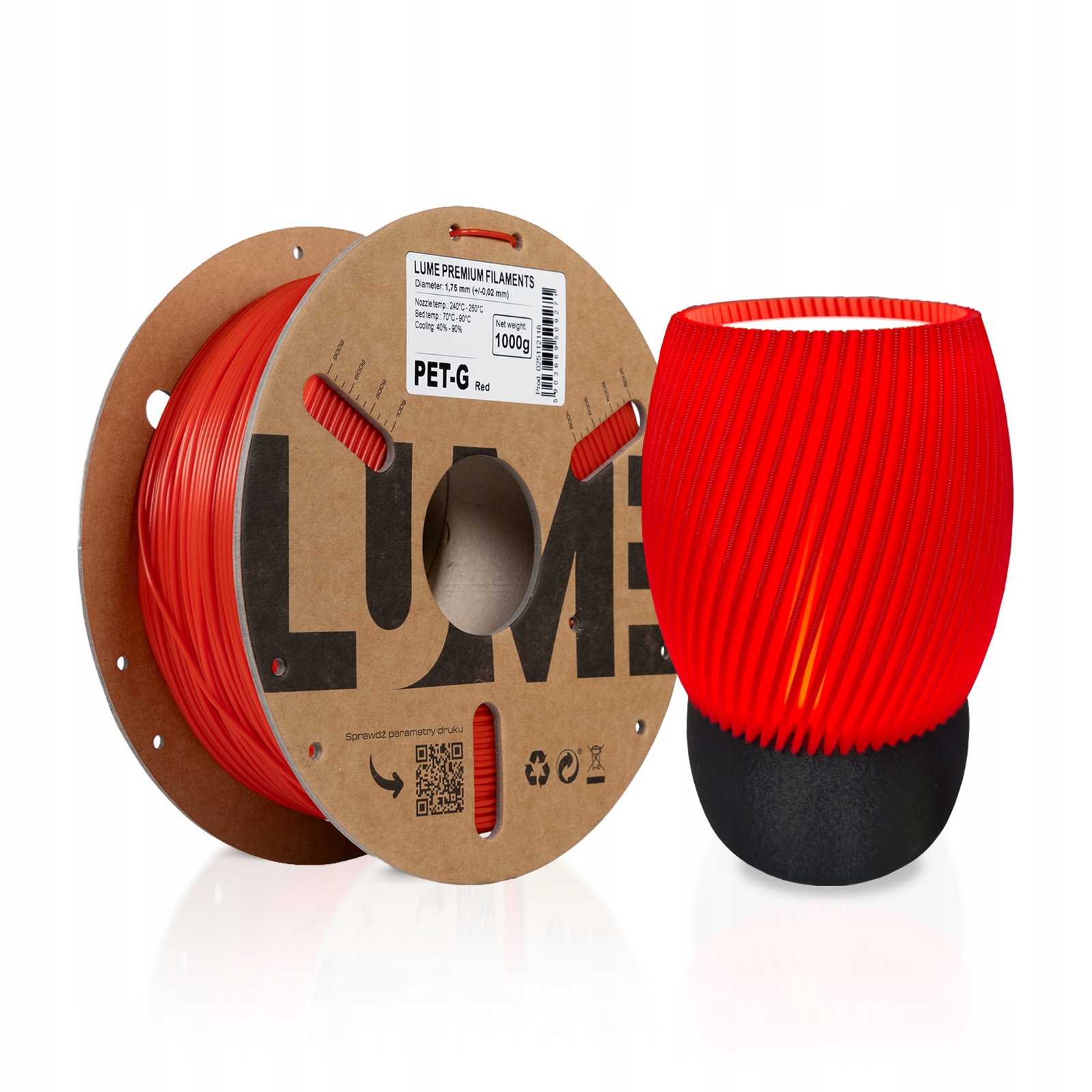 Filament LUME PETG Czerwony (RED)