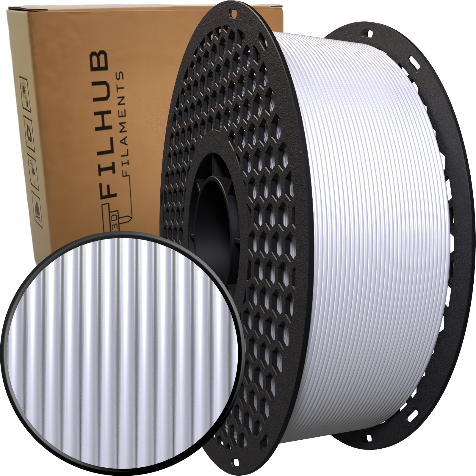 Filament FilHub PLA Biały Jedwabny (WHITE SILK)