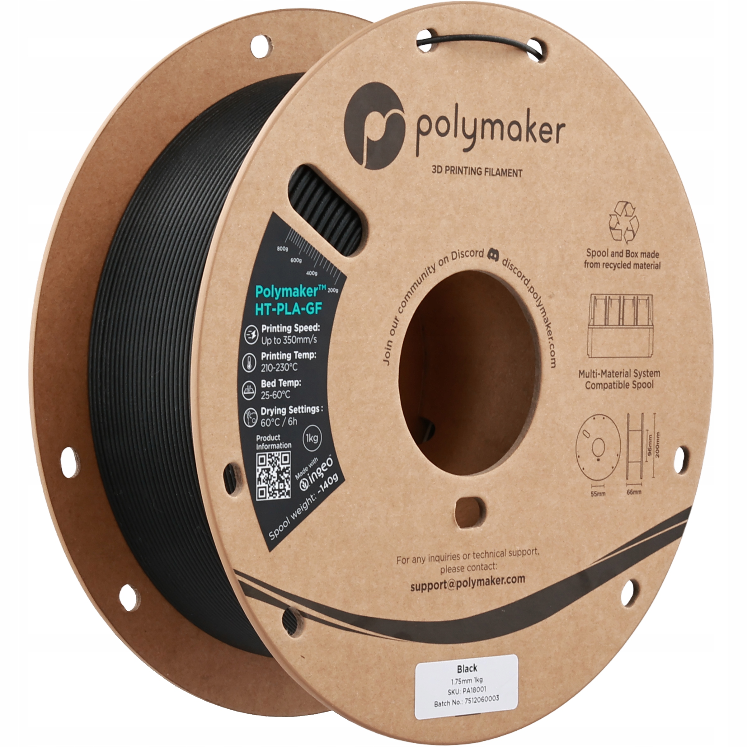 Filament Polymaker PLA Czarny (BLACK)