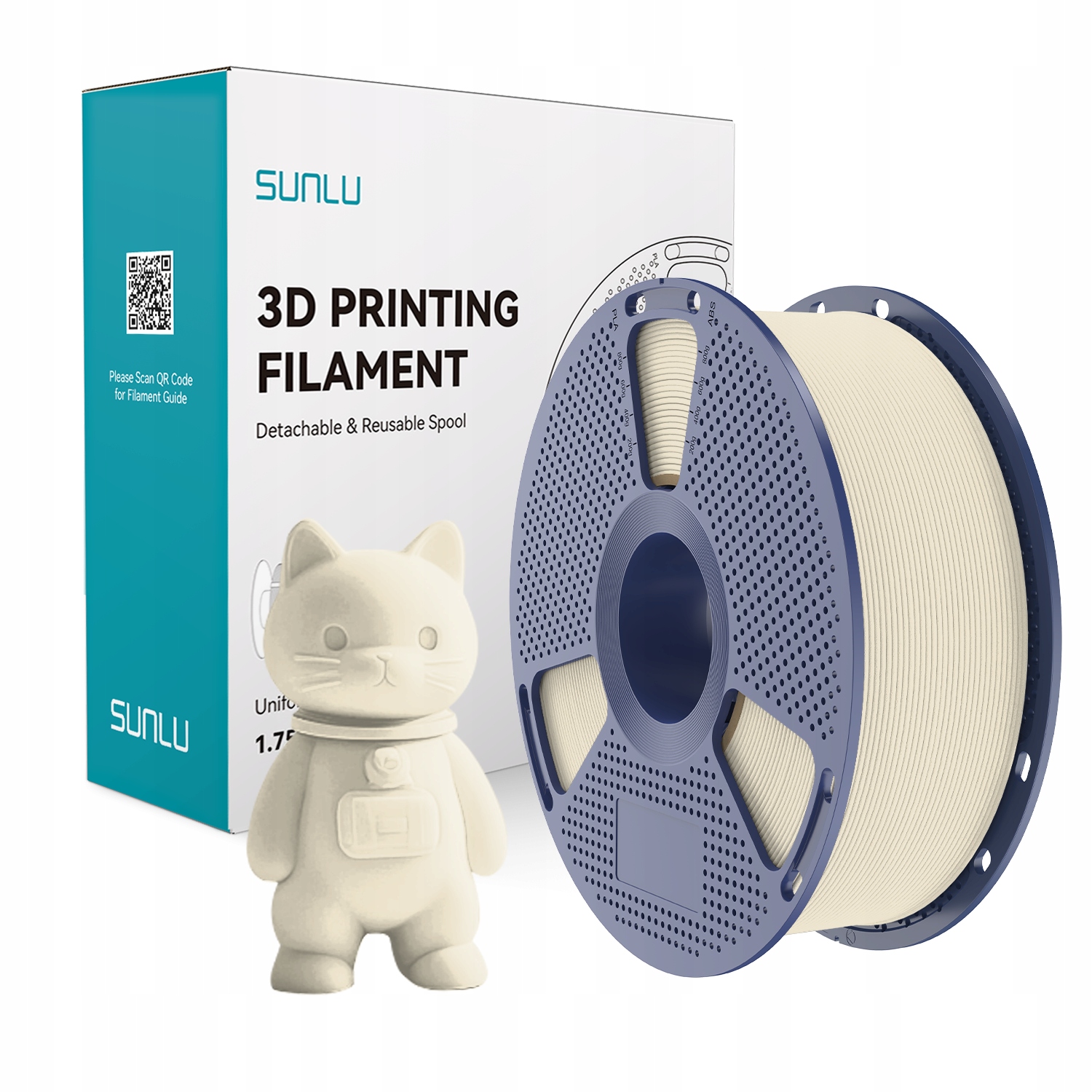 Filament SUNLU PLA Biały Matowy (WHITE MATTE)