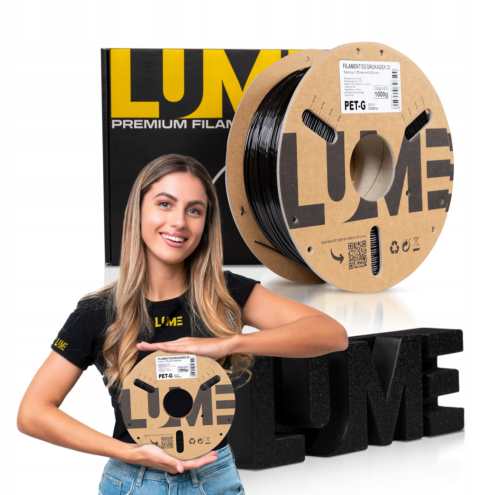 Filament null PETG Czarny (BLACK)