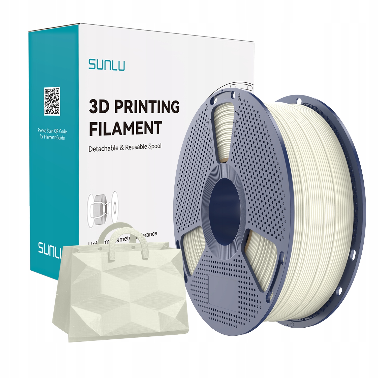 Filament SUNLU TPU Biały Jedwabny (WHITE SILK)