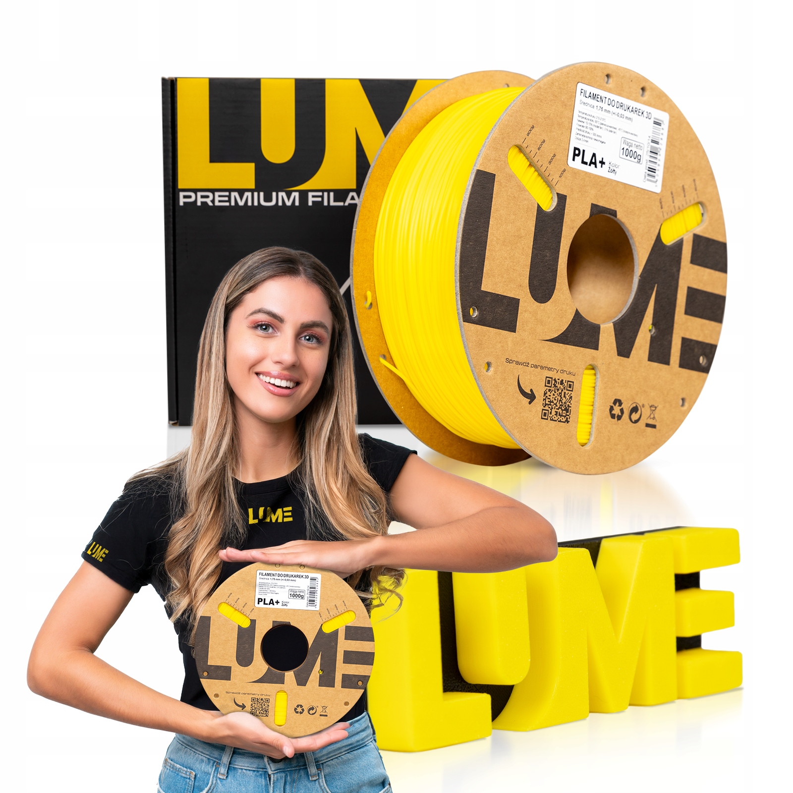 Filament null PLA Plus Żółty (YELLOW)