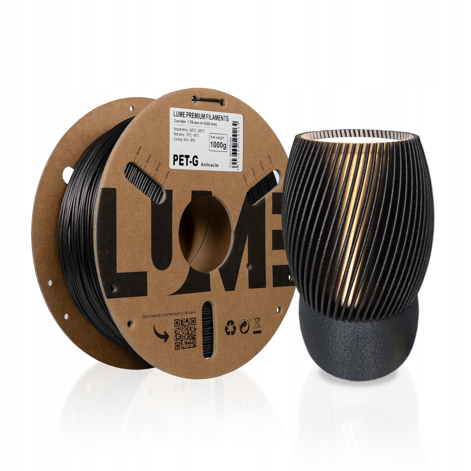Filament LUME PETG Szary (GRAY)