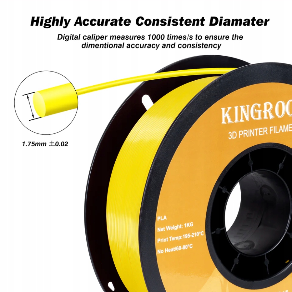Filament Kingroon PLA Żółty (YELLOW)