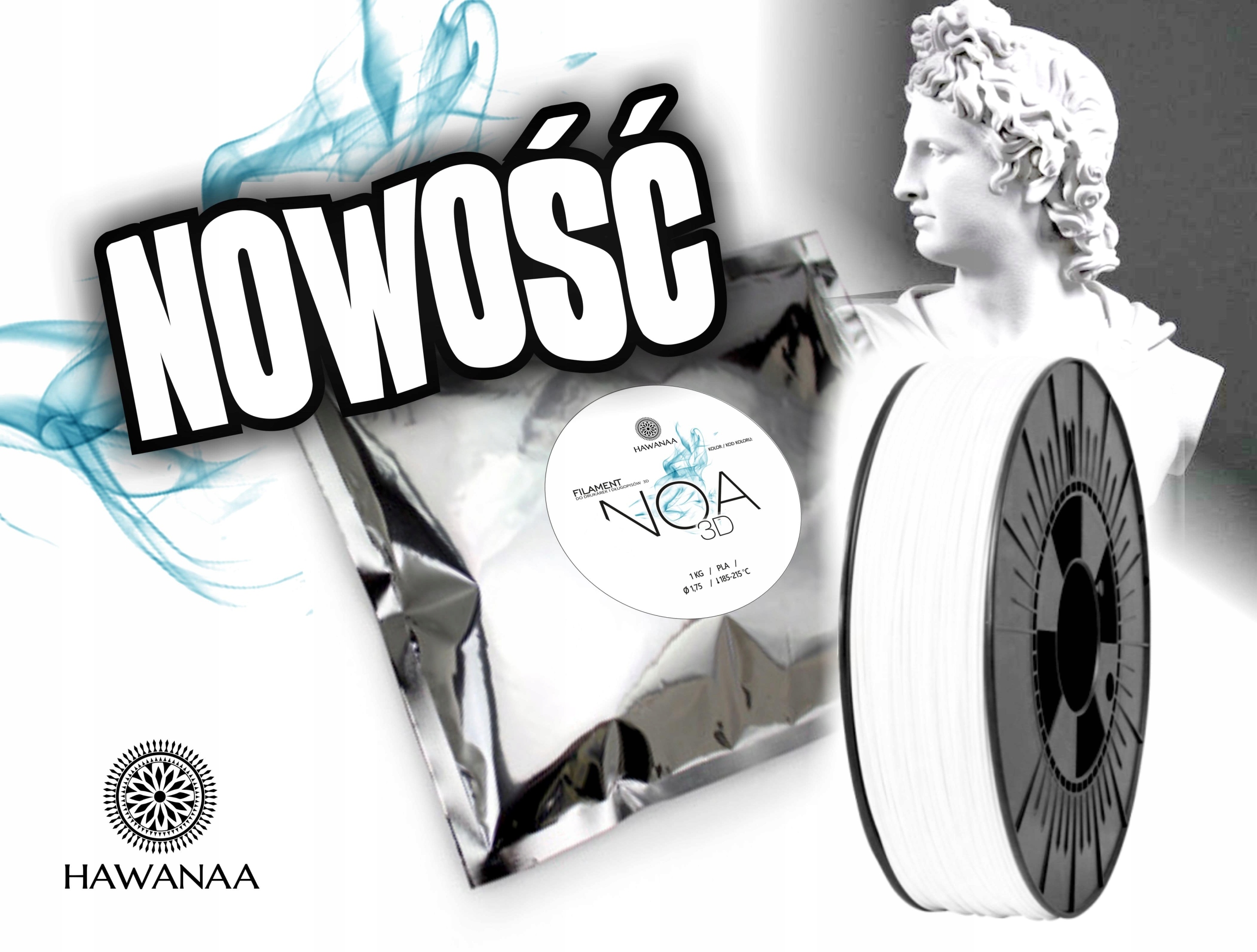 Filament null PLA Biały (WHITE)