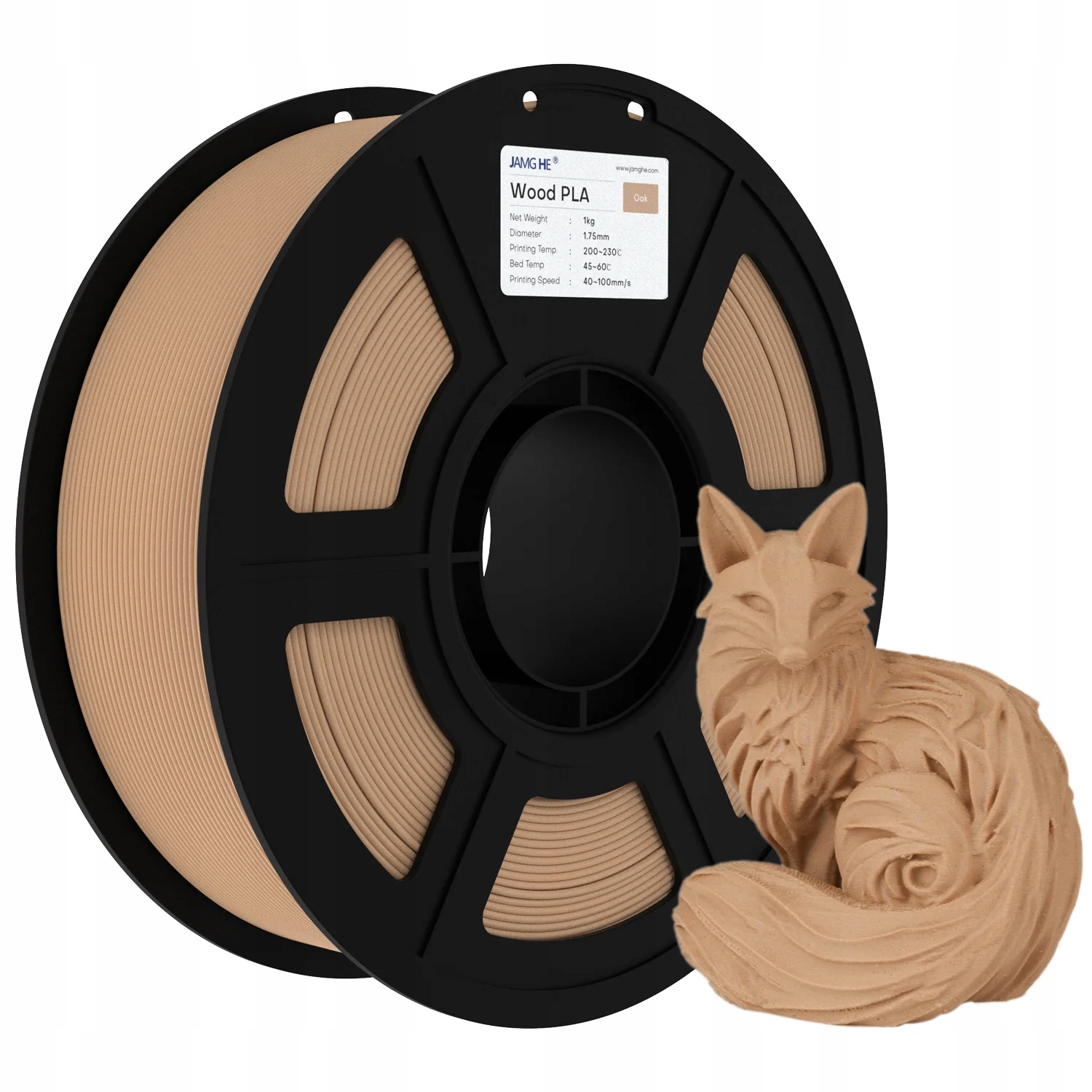 Filament Jamg He PLA Plus Brązowy Drewniany (BROWN WOOD)