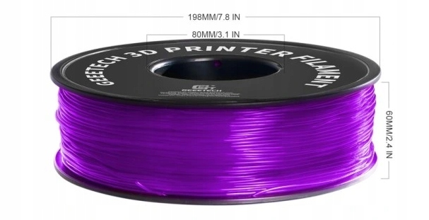 Filament null TPU-LW Fioletowy Przezroczysty (PURPLE TRANSPARENT)