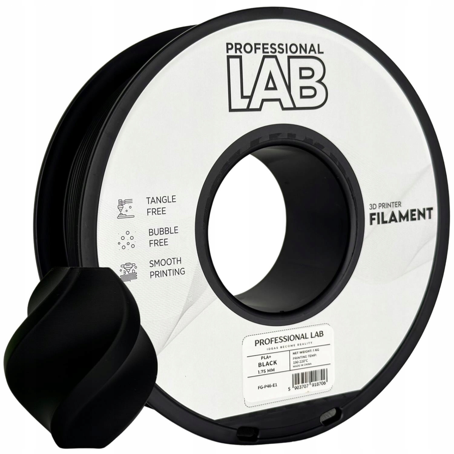 Filament Quantum PLA Plus Czarny (BLACK)