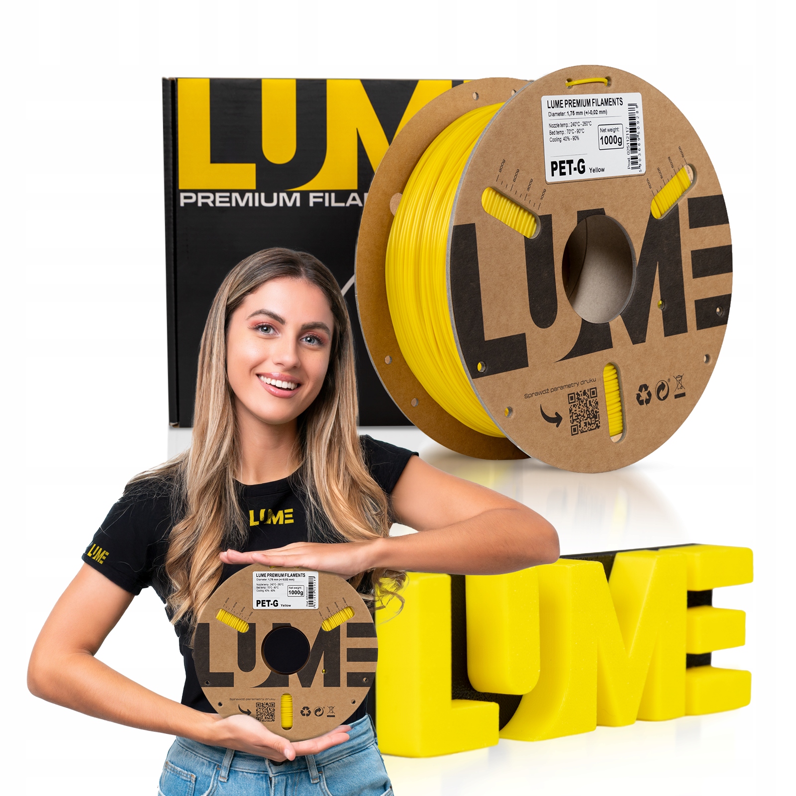 Filament LUME PETG Żółty (YELLOW)