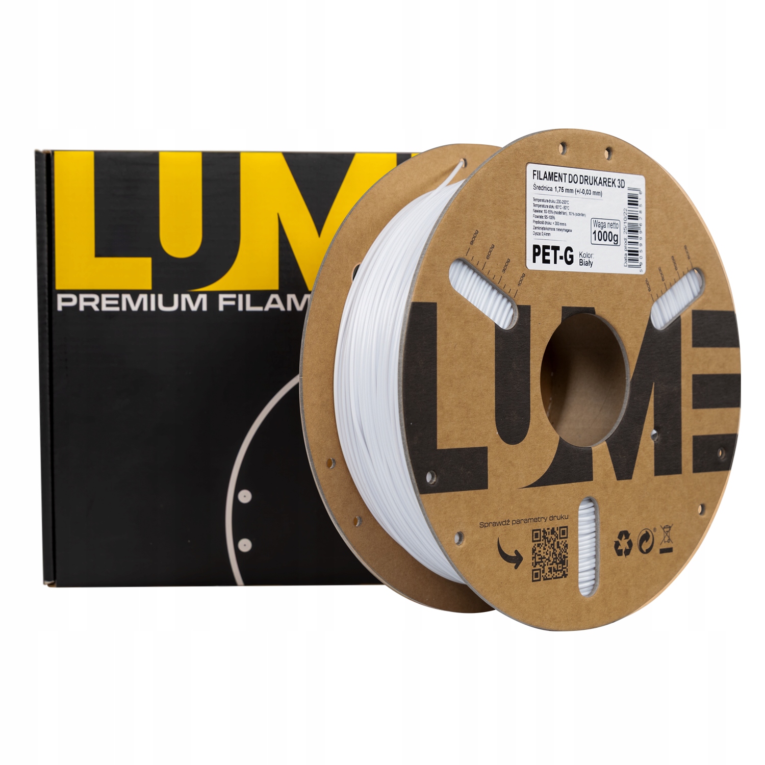 Filament LUME PETG Biały (WHITE)