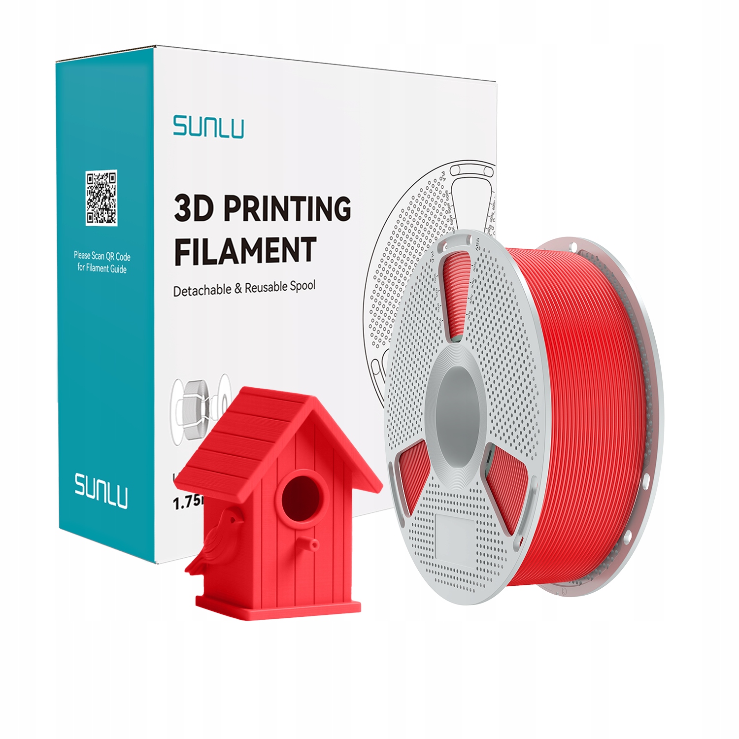 Filament SUNLU ASA Czerwony Matowy (RED MATTE)