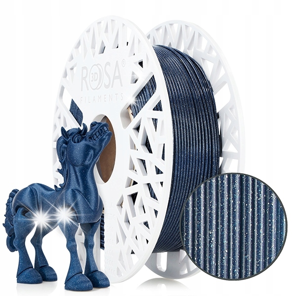 Filament ROSA 3D PLA Niebieski Brokatowy/Mieniący (BLUE GLITTER)