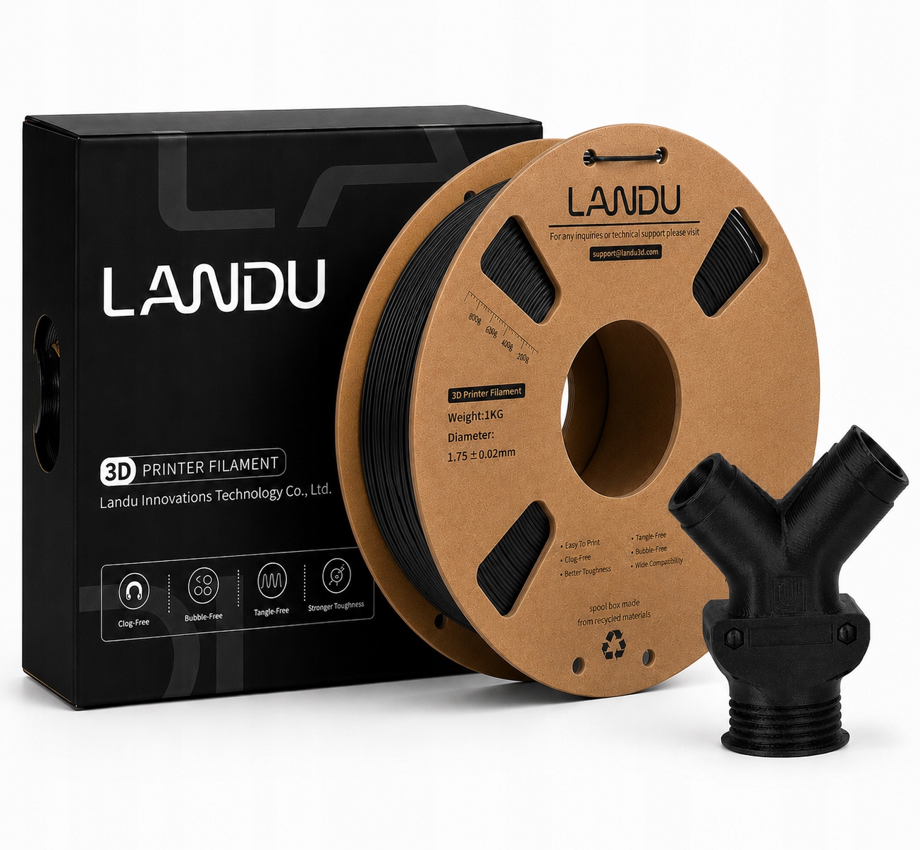 Filament null PLA Plus Czarny (BLACK)