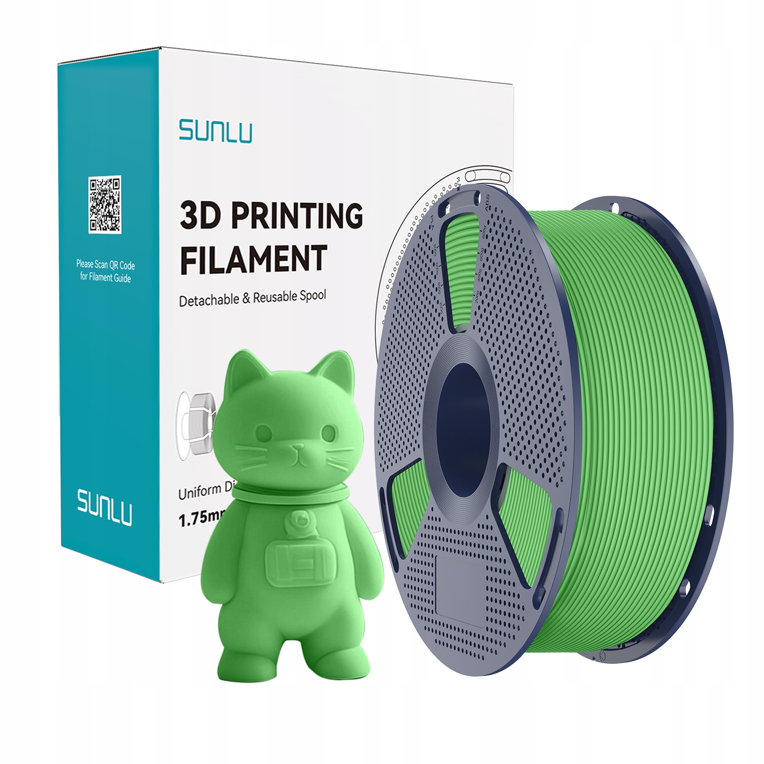 Filament SUNLU PLA Zielony Matowy (GREEN MATTE)