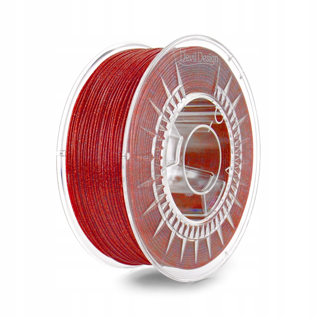 Filament DEVIL DESIGN PETG Czerwony Brokatowy/Mieniący (RED GLITTER)
