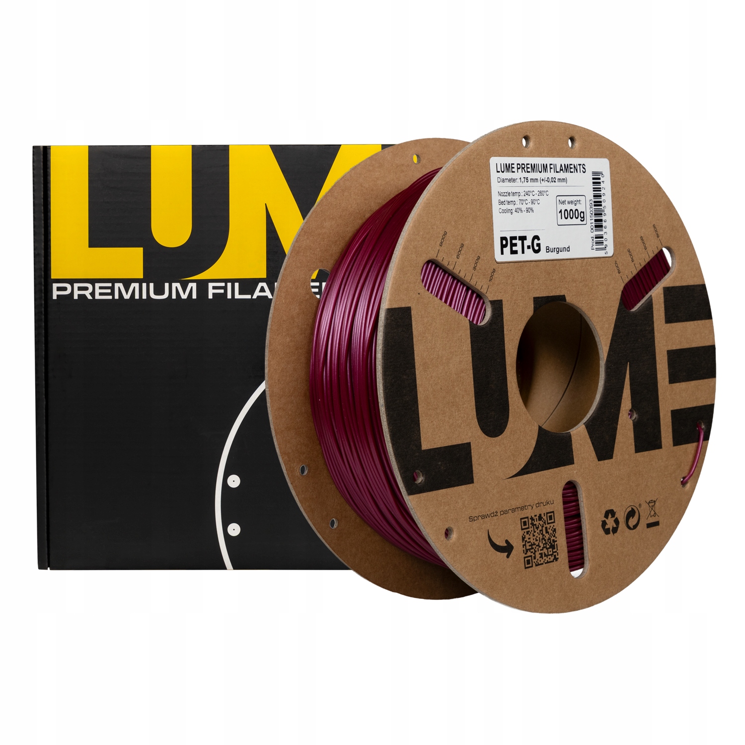 Filament LUME PETG Czerwony (RED)