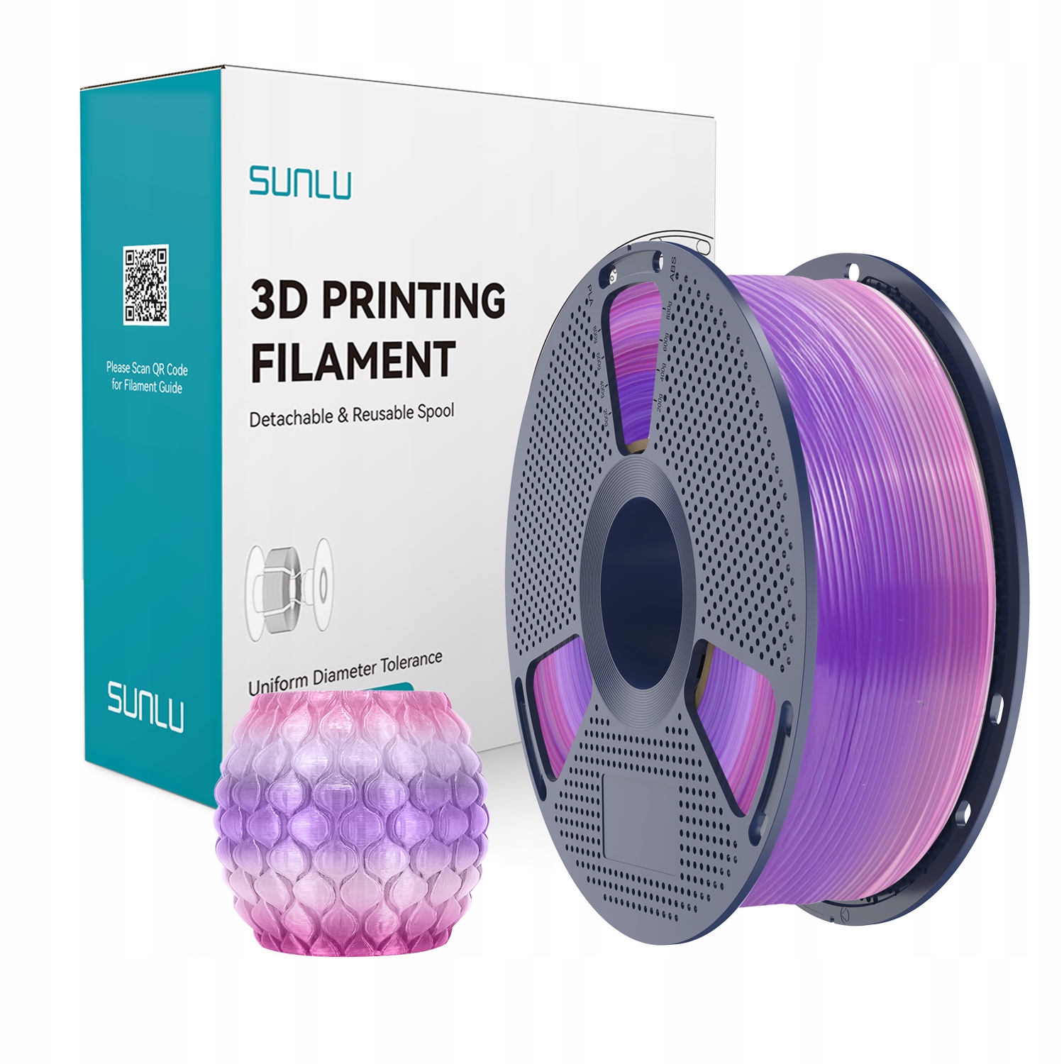 Filament SUNLU PLA  Tęczowy Przezroczysty (RAINBOW TRANSPARENT)