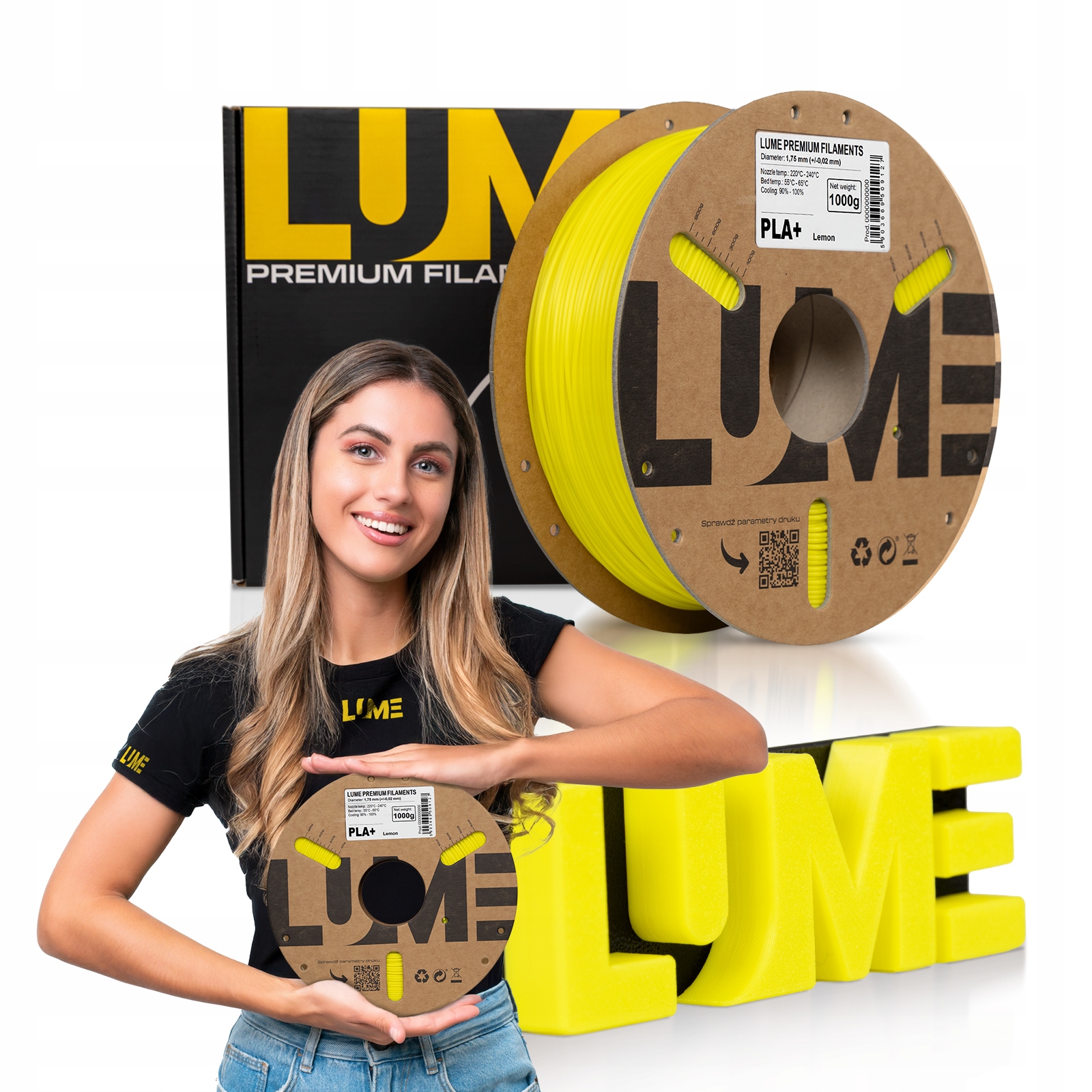 Filament LUME PLA Plus Żółty (YELLOW)