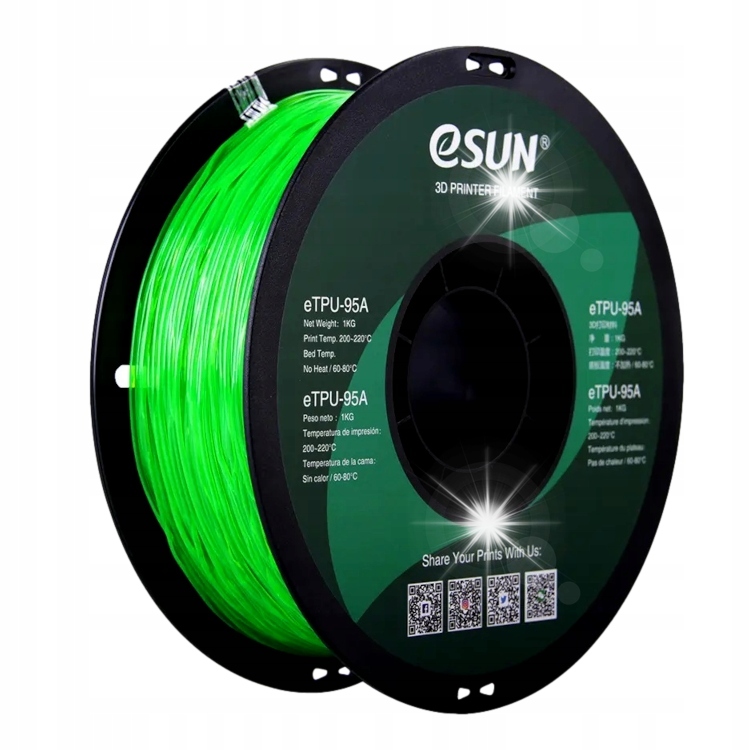Filament eSUN TPU Zielony Przezroczysty (GREEN TRANSPARENT)