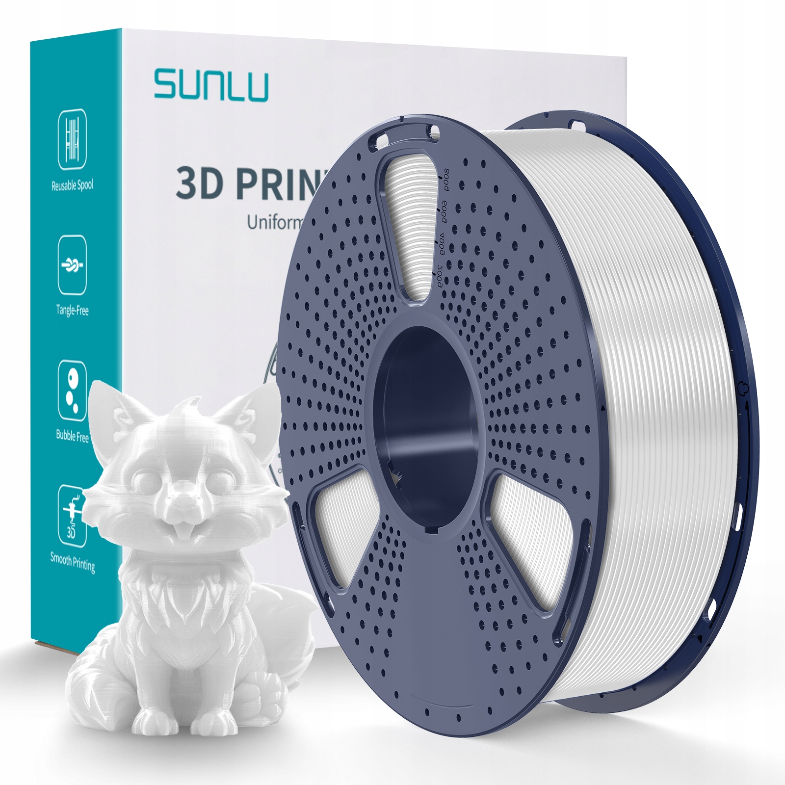 Filament SUNLU PLA Biały (WHITE)