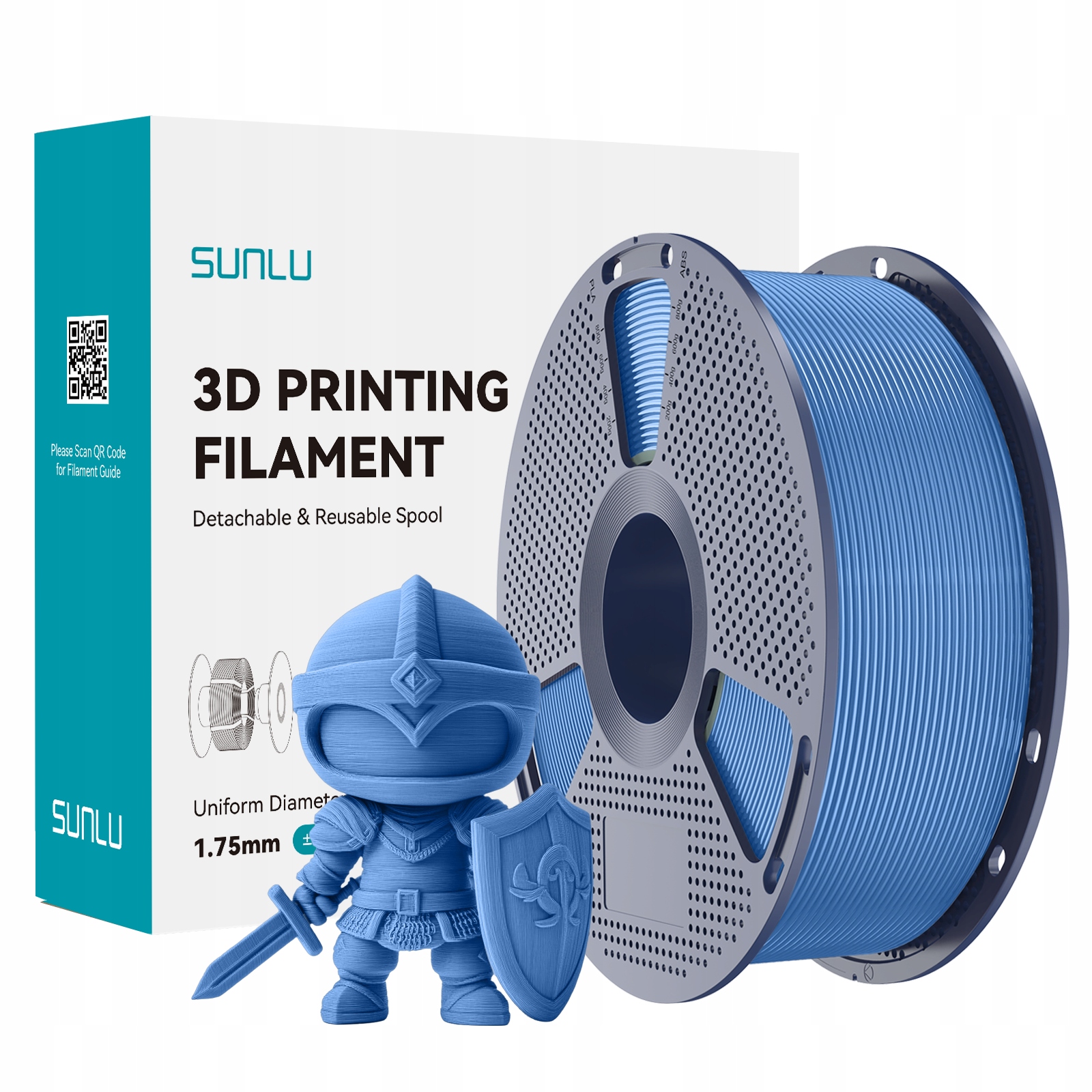 Filament SUNLU PLA Plus Niebieski (BLUE)