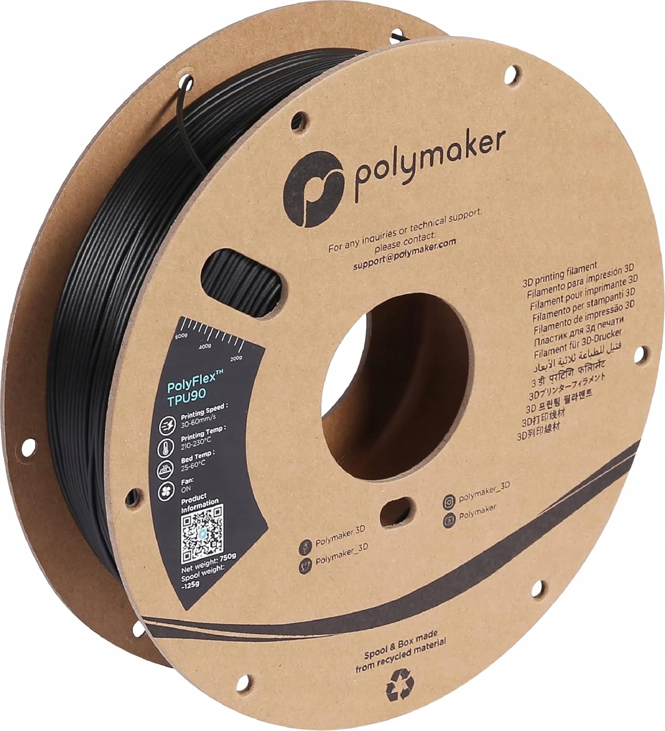 Filament Polymaker TPU Czarny (BLACK)