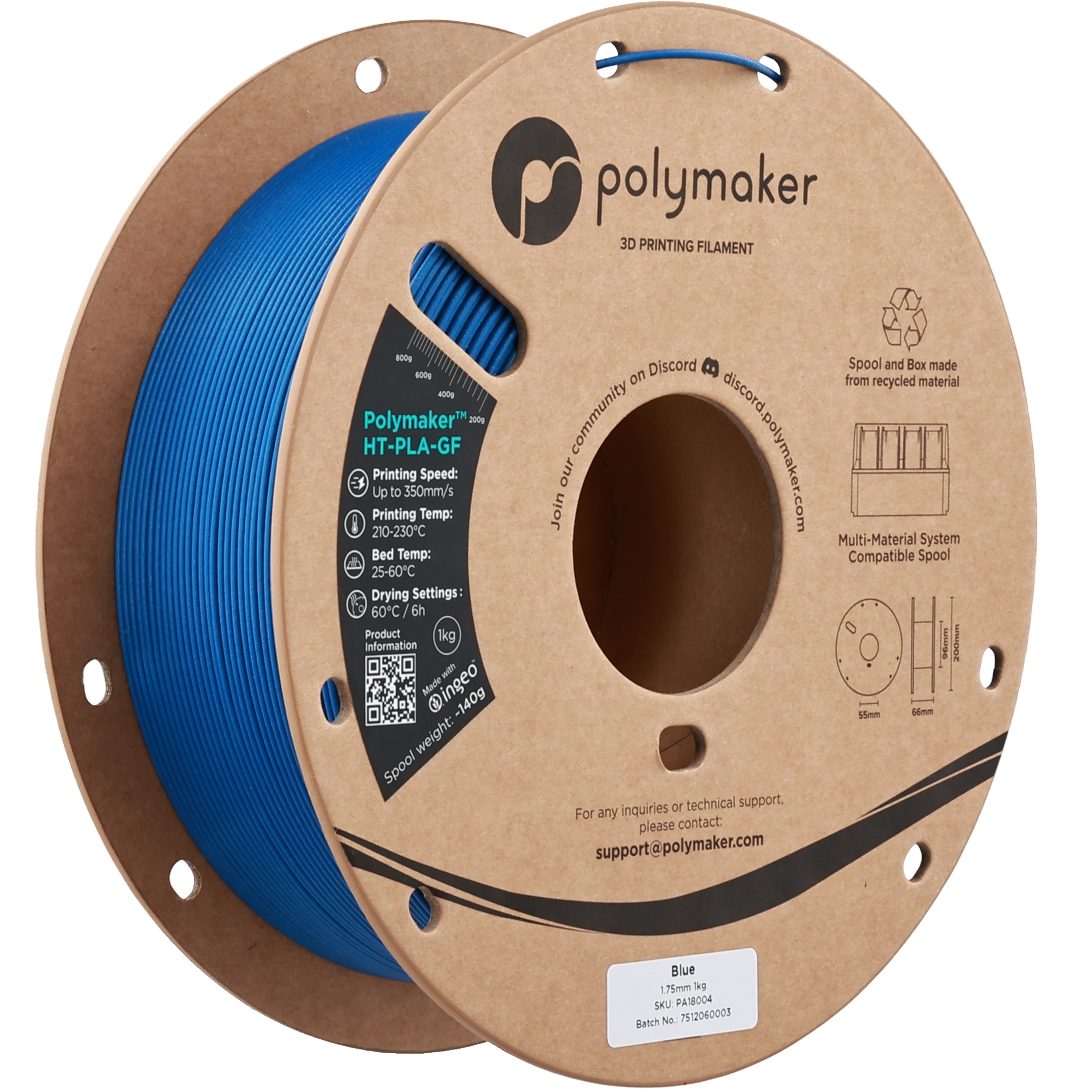 Filament Polymaker PLA Niebieski (BLUE)