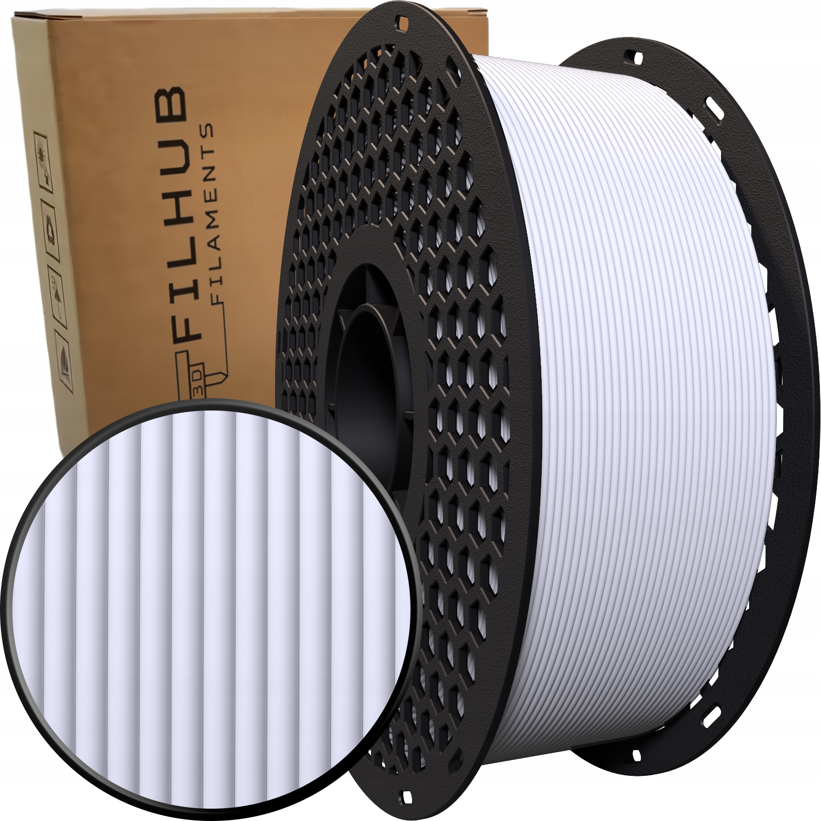 Filament FilHub PETG High-Speed Biały Matowy (WHITE MATTE)