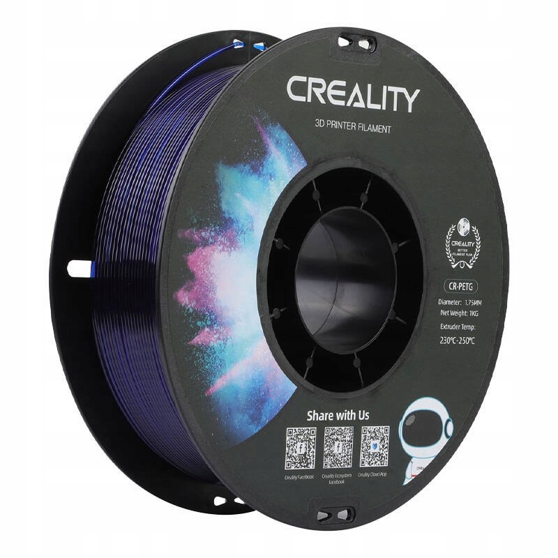Filament Creality PETG Niebieski Przezroczysty (BLUE TRANSPARENT)