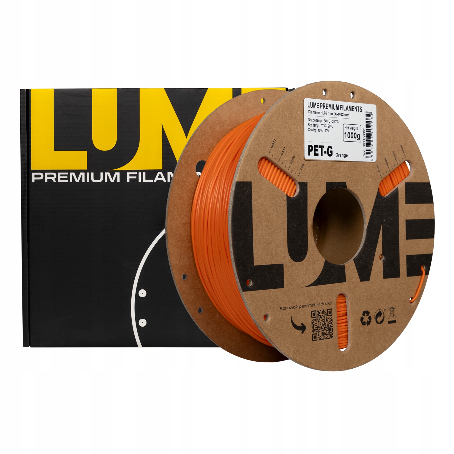 Filament LUME PETG Pomarańczowy (ORANGE)