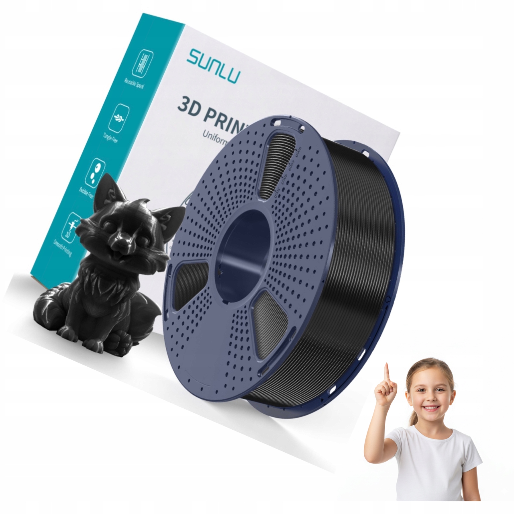 Filament SUNLU PETG Czarny (BLACK)