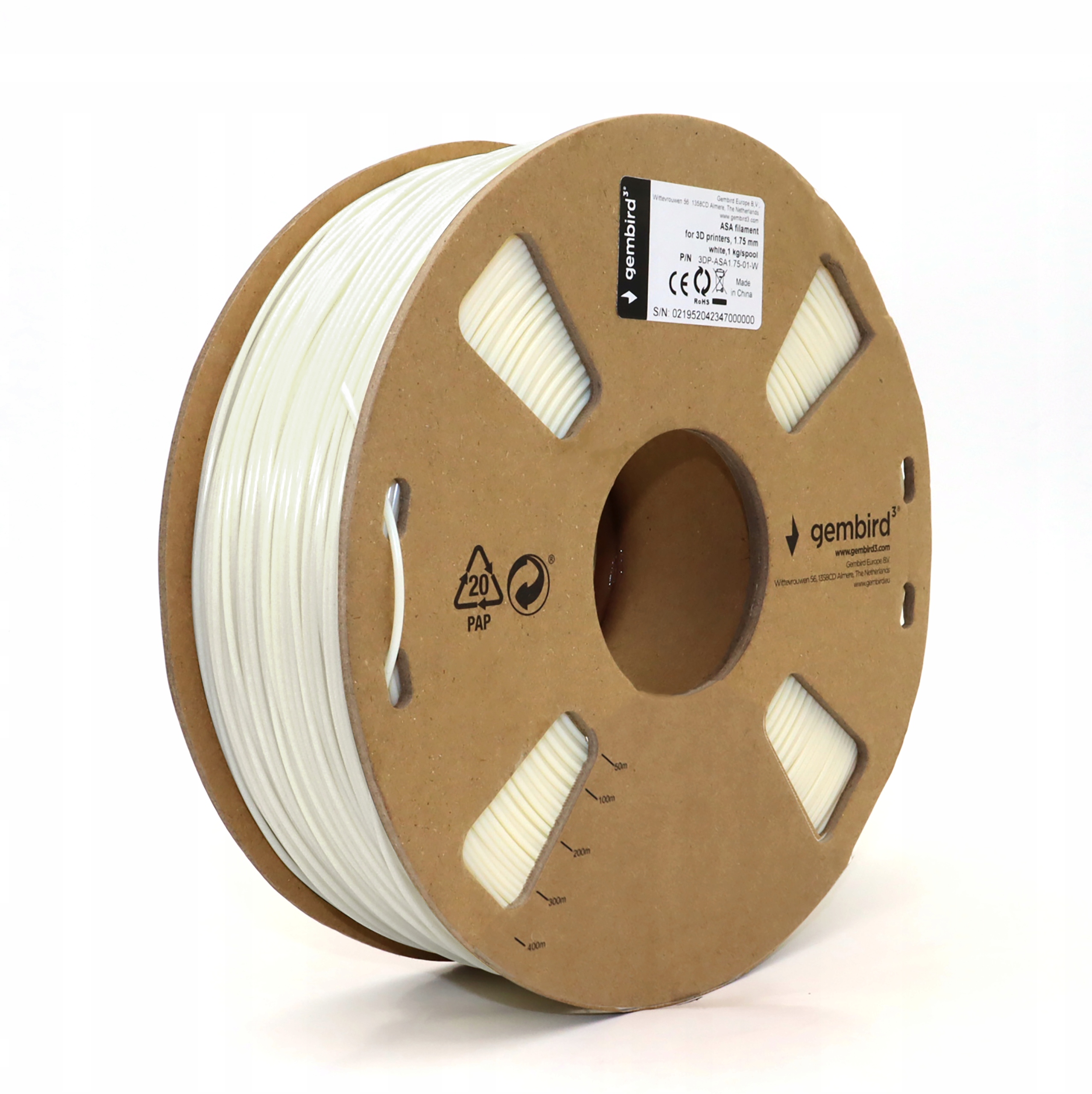Filament Gembird ASA Biały (WHITE)