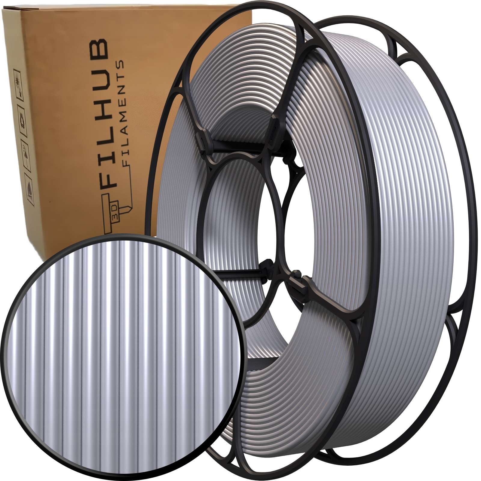Filament FilHub PLA Srebrny Jedwabny (SILVER SILK)