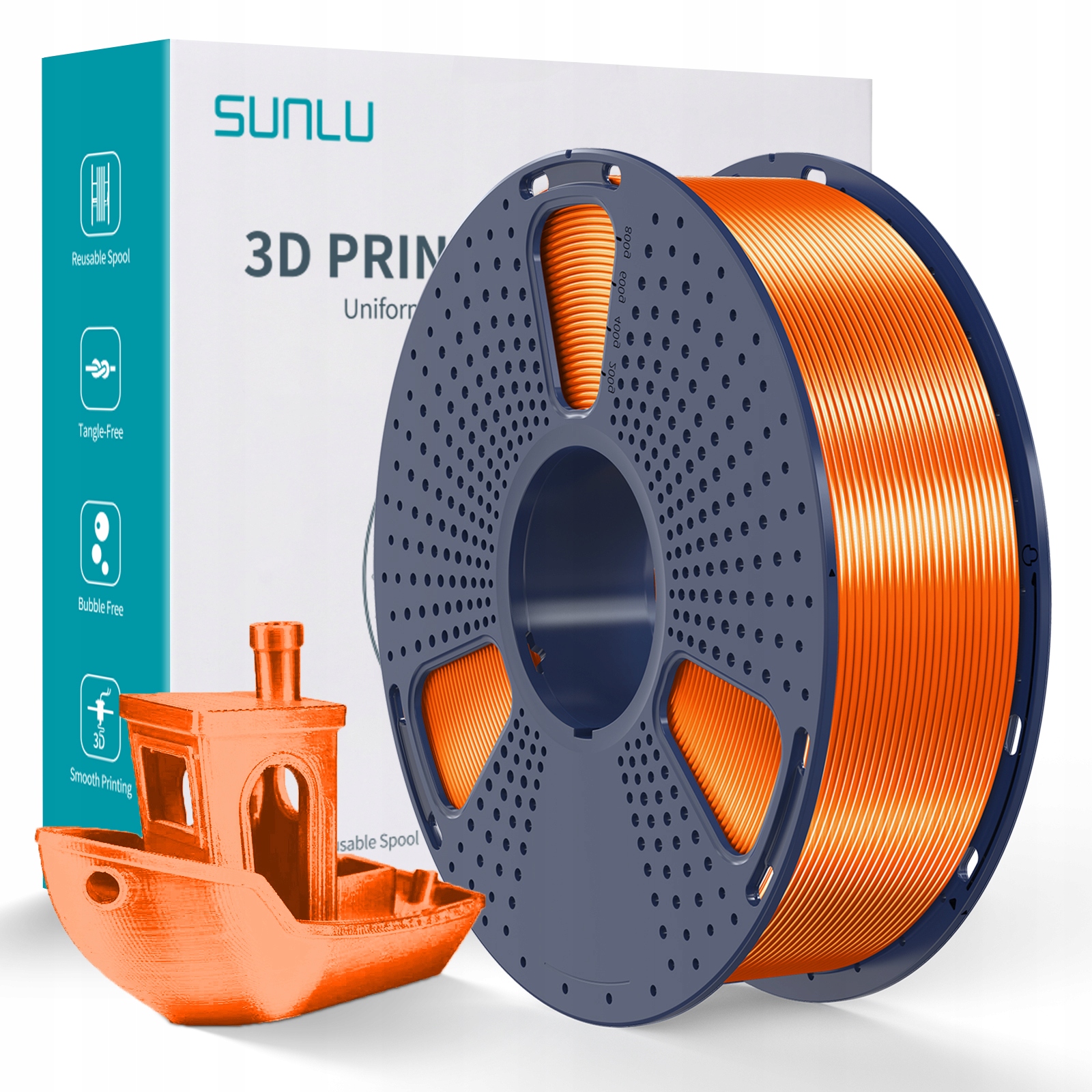 Filament SUNLU PLA Plus Pomarańczowy Jedwabny (ORANGE SILK)