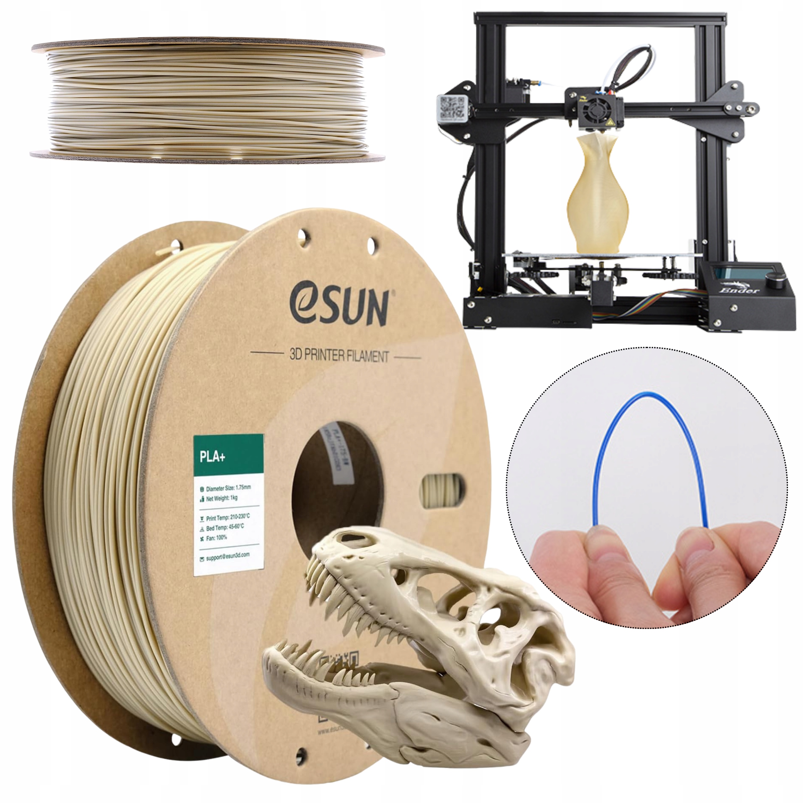 Filament eSUN PLA Plus Biały (WHITE)